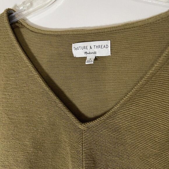 Madewell Texture & Thread Tie-Front Top asparagus green size M - Picture 2 of 5